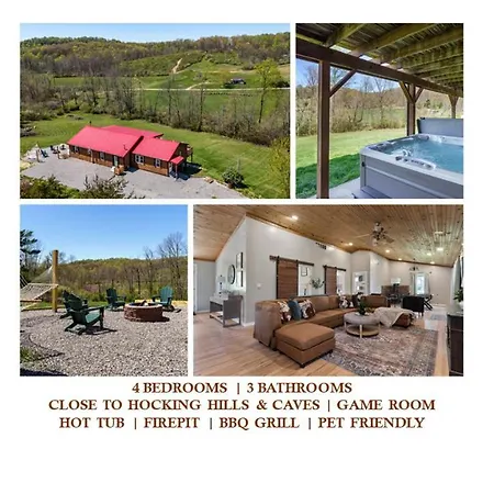 Spacious Cabin Near Hocking Hills And Caves With Hot Tub And Firepit